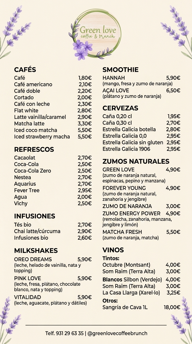 Carta de Bebidas
